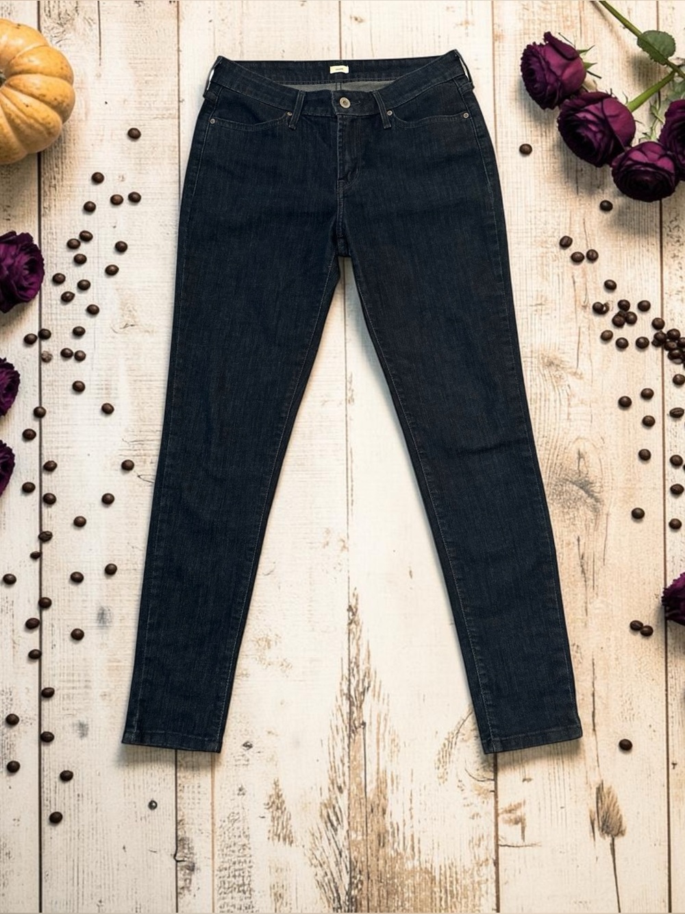 Levi Strauss Legging Jeans Women 30 X 31 Blue Mid-Rise Cotton Polyester Spandex